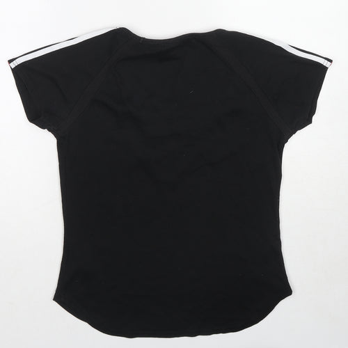 Lonsdale Womens Black Cotton Basic T-Shirt Size 10 V-Neck
