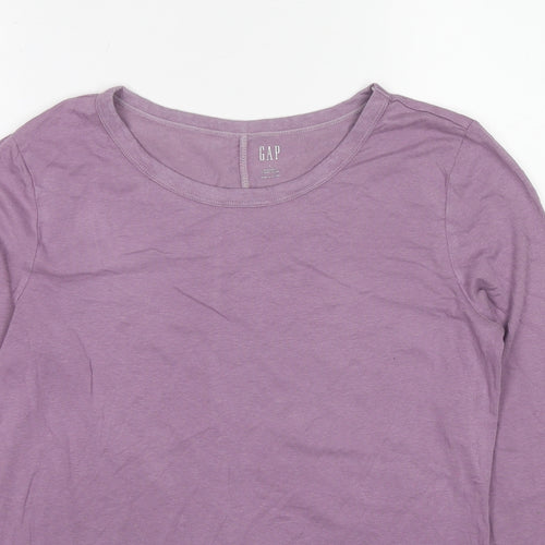 Gap Womens Purple Cotton Basic T-Shirt Size L Boat Neck