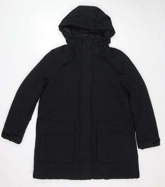 Marks and Spencer Womens Black Windbreaker Coat Size 16 Zip