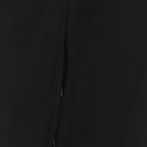 Zara Womens Black Cotton Trousers Size S Regular Zip