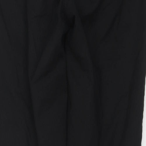 Zara Womens Black Cotton Trousers Size S Regular Zip