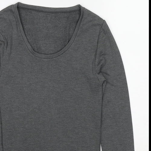 Marks and Spencer Womens Grey Acrylic Basic T-Shirt Size 6 Scoop Neck