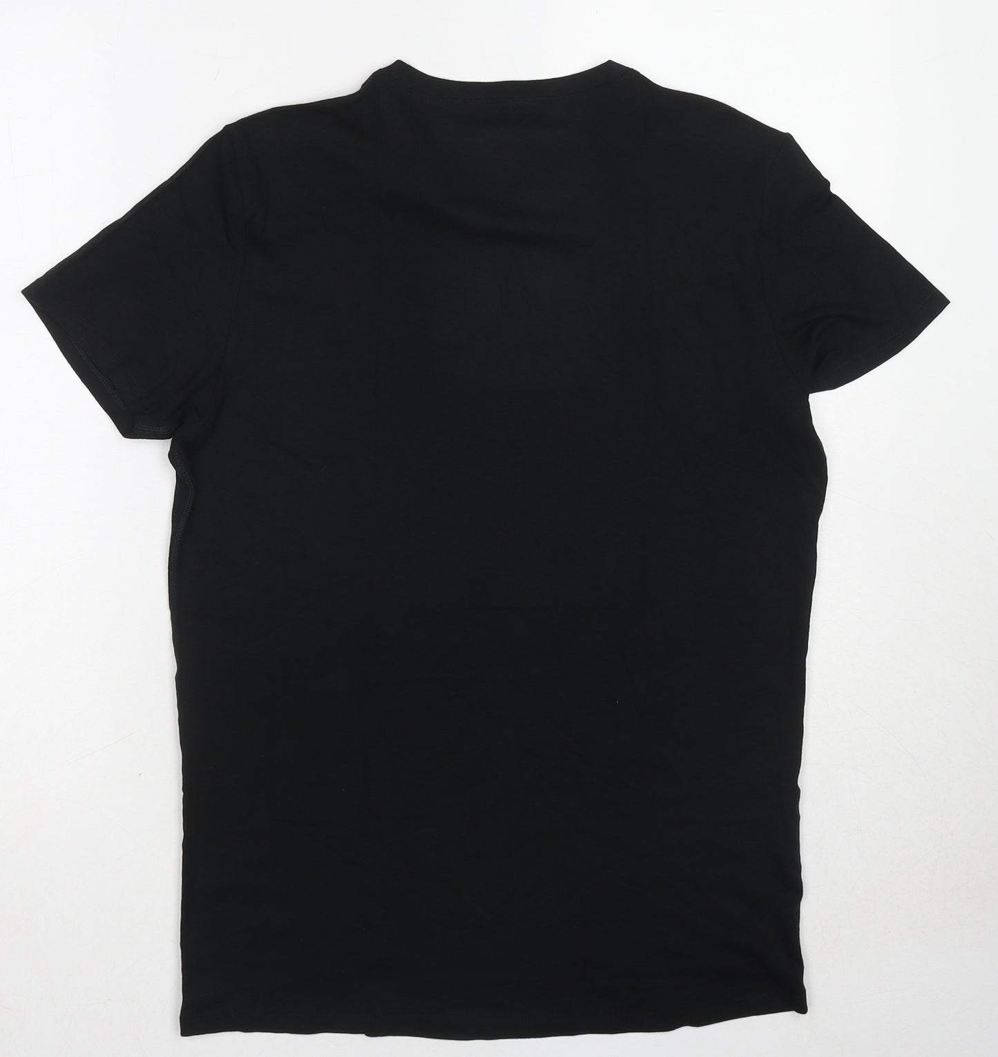 Marks and Spencer Mens Black Acrylic T-Shirt Size M Round Neck