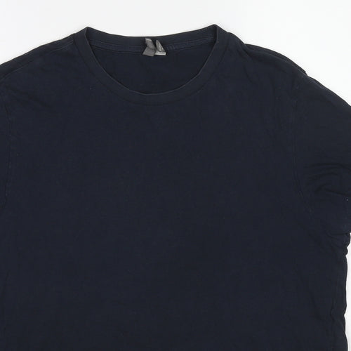 ASOS Womens Blue Cotton Basic T-Shirt Size L Crew Neck