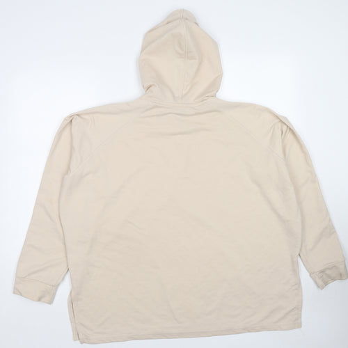 Boohoo Womens Beige Cotton Pullover Hoodie Size 16 Pullover