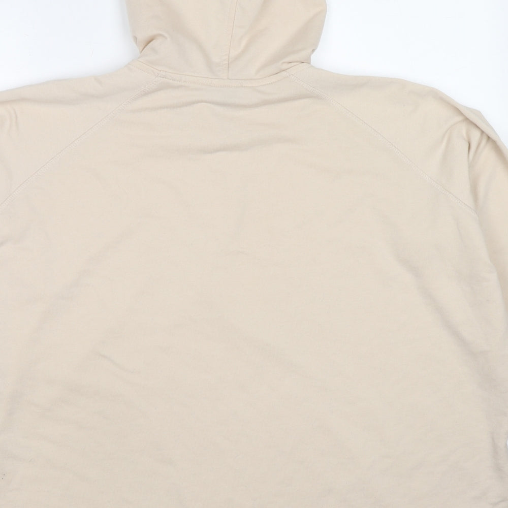 Boohoo Womens Beige Cotton Pullover Hoodie Size 16 Pullover