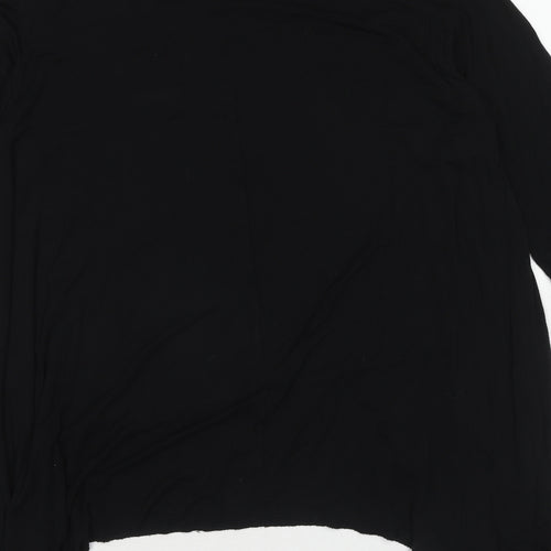 Style Womens Black Polyester Tunic T-Shirt Size 20 Boat Neck - Size 20-22