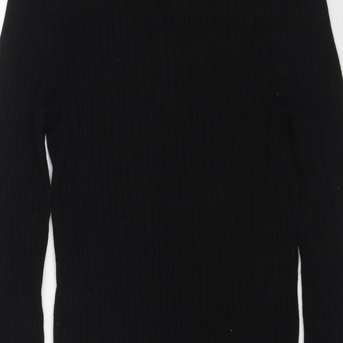 Marks and Spencer Womens Black Round Neck Viscose Pullover Jumper Size 8