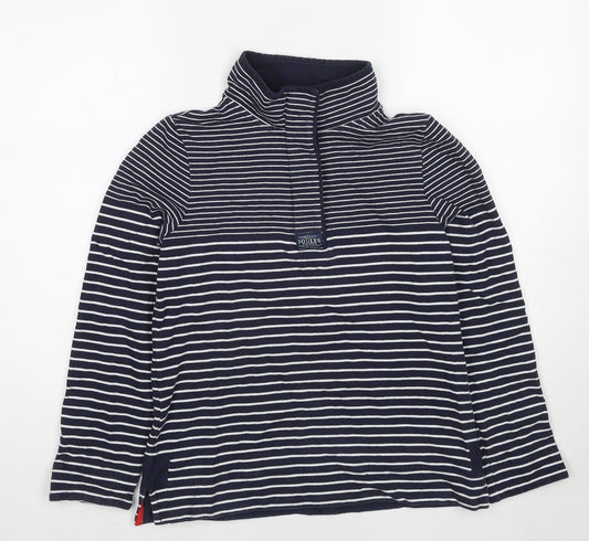 Joules Womens Blue Striped Cotton Pullover Sweatshirt Size 12 Pullover