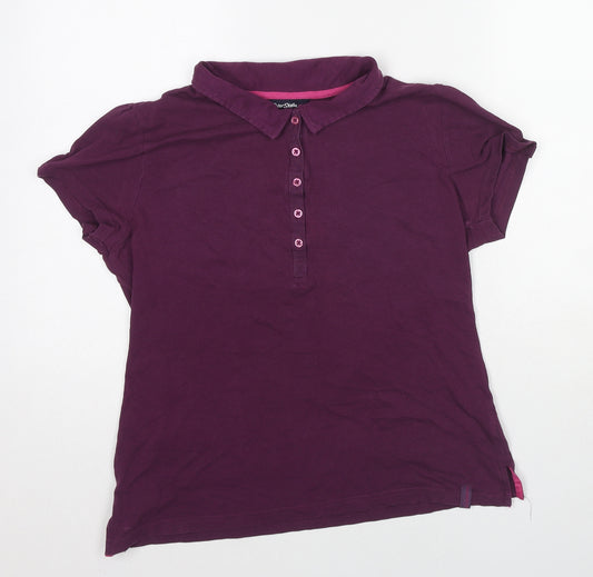 Peter Storm Womens Purple Cotton Basic Polo Size 14 Collared