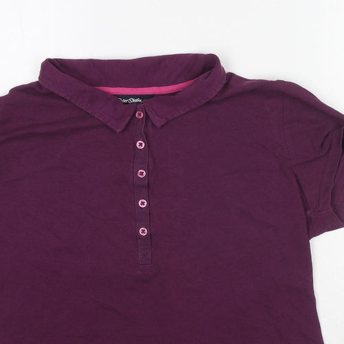 Peter Storm Womens Purple Cotton Basic Polo Size 14 Collared
