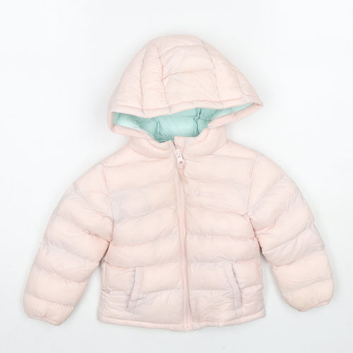 Mountain Warehouse Girls Pink Puffer Jacket Jacket Size 9-12 Months Zip