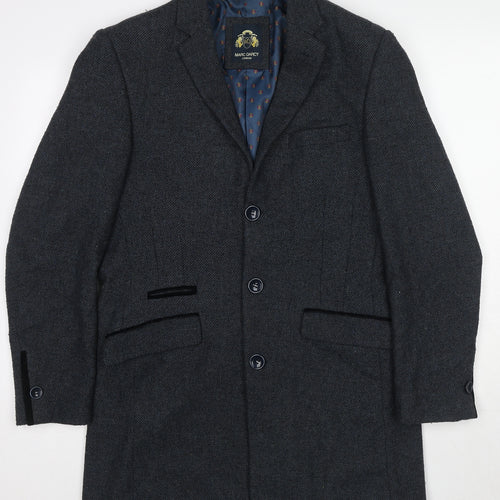 Marc Darcy Mens Grey Wool Jacket Blazer Size 38 Regular - Longline