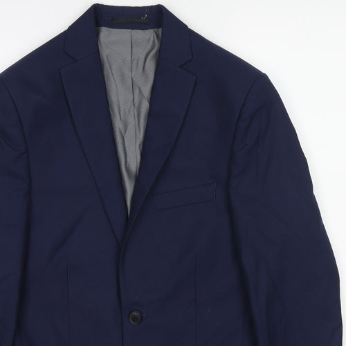 NEXT Mens Blue Polyester Jacket Suit Jacket Size 36 Regular