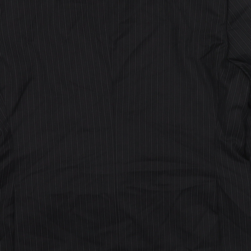 NEXT Mens Black Striped Polyester Jacket Suit Jacket Size 44 Regular