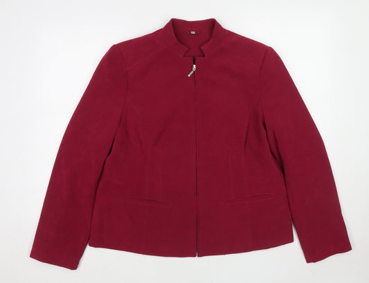 EWM Womens Red Jacket Size 16 Zip