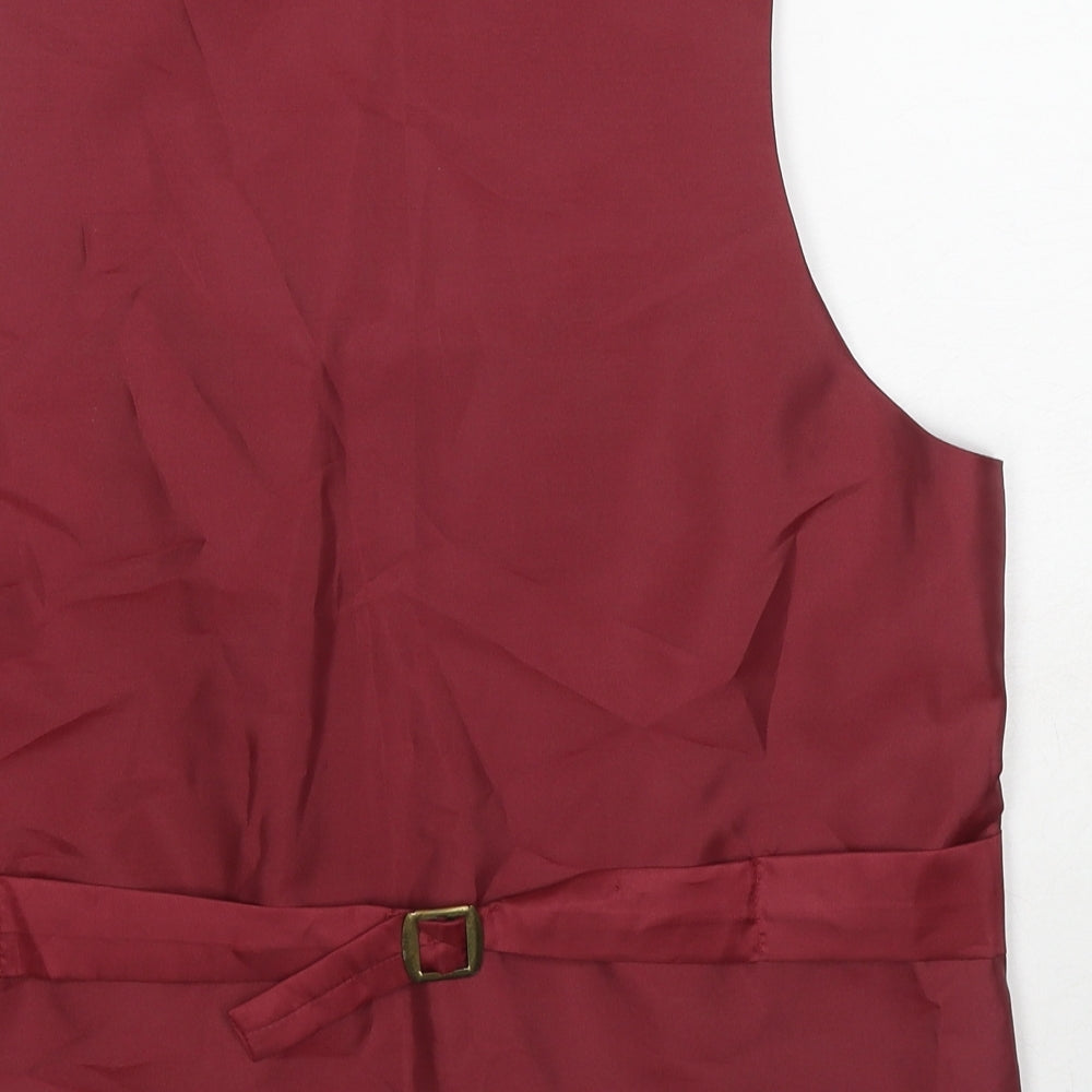Chatsworth Mens Red Cotton Jacket Suit Waistcoat Size S Regular