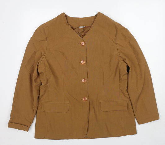 Classics Plus Womens Beige Jacket Blazer Size 18 Button