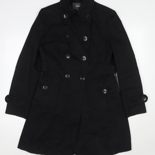 Mexx Womens Black Pea Coat Coat Size 10 Button