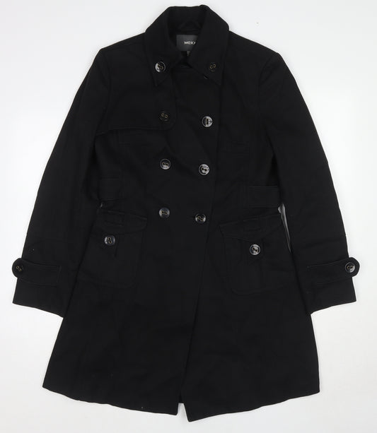 Mexx Womens Black Pea Coat Coat Size 10 Button