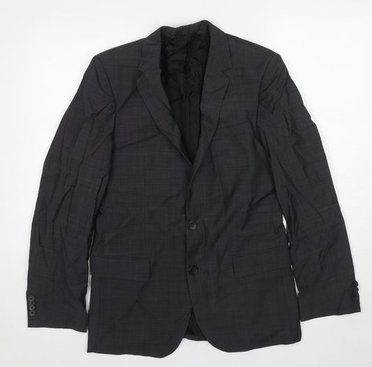 HUGO BOSS Mens Grey Wool Jacket Suit Jacket Size 38 Regular