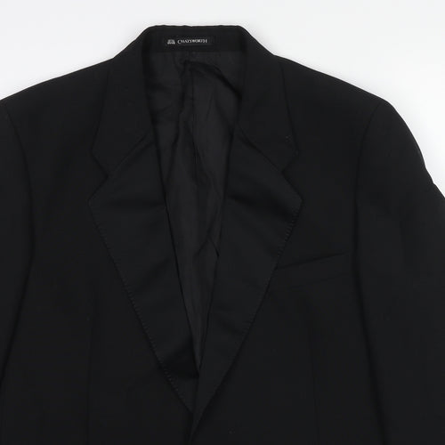 Chatsworth Mens Black Polyester Tuxedo Suit Jacket Size 46 Regular