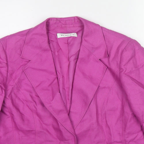Planet Womens Pink Linen Jacket Blazer Size 14