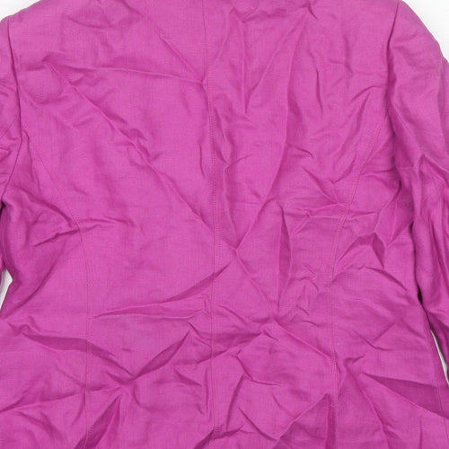 Planet Womens Pink Linen Jacket Blazer Size 14