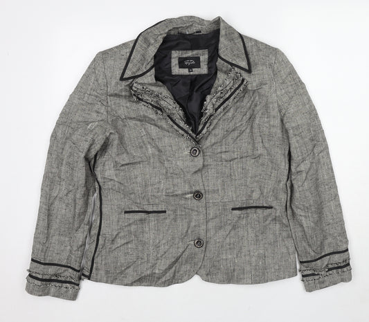 Per Una Womens Grey Viscose Jacket Suit Jacket Size 16