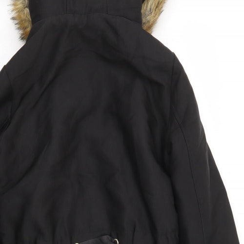 NEXT Womens Black Parka Coat Size 8 Zip