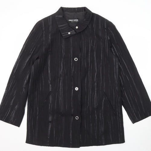 Gerry Weber Womens Black Geometric Jacket Size 12 Button