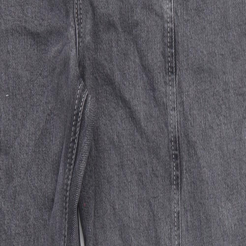 Topshop Womens Grey Cotton Straight Jeans Size 34 in L32 in Regular Zip
