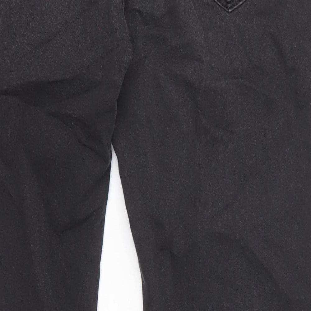 Marks and Spencer Womens Black Cotton Skinny Jeans Size 10 Regular Zip - Short Leg