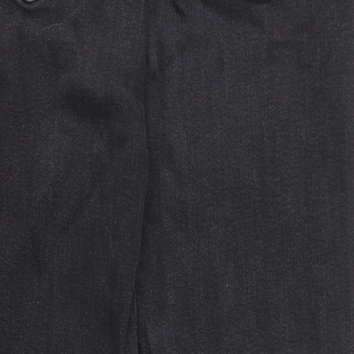 Marks and Spencer Womens Black Cotton Mom Jeans Size 14 Regular Zip - Long Leg