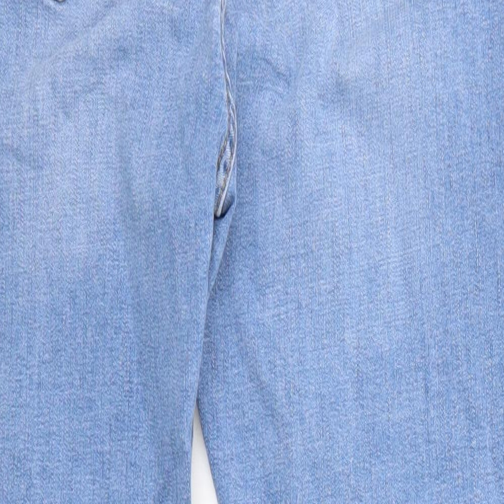 Per Una Womens Blue Cotton Mom Jeans Size 14 Regular Zip - Short Leg