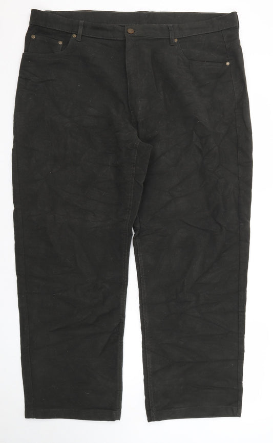 Samuel Windsor Mens Green Cotton Trousers Size 42 in Regular Zip - Short Length