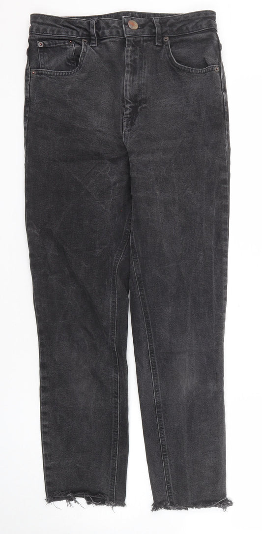 ASOS Womens Black Cotton Straight Jeans Size 28 in L34 in Regular Zip