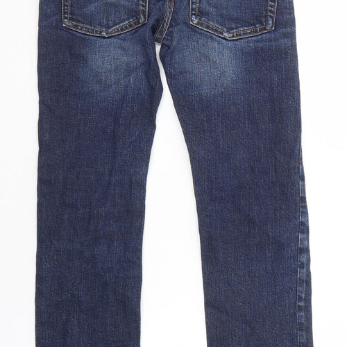 Gap Boys Blue Cotton Straight Jeans Size 10-11 Years Regular Zip