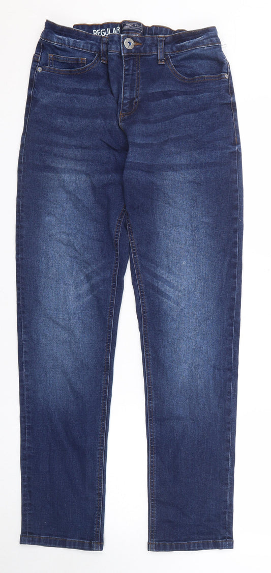 NEXT Boys Blue Cotton Straight Jeans Size 14 Years Regular Zip