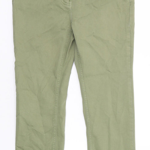 M&Co Womens Green Cotton Straight Jeans Size 8 Regular Zip