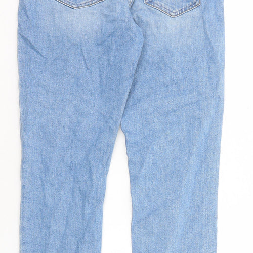 ASOS Womens Blue Cotton Mom Jeans Size 24 in L28 in Regular Zip