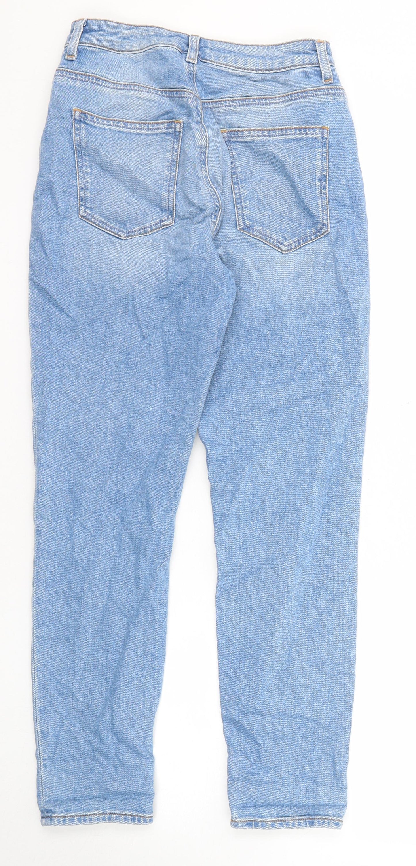 ASOS Womens Blue Cotton Mom Jeans Size 24 in L28 in Regular Zip