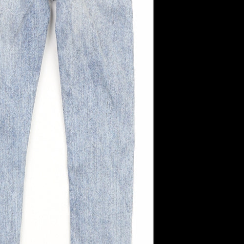 River Island Girls Blue Cotton Skinny Jeans Size 6 Years Regular Zip