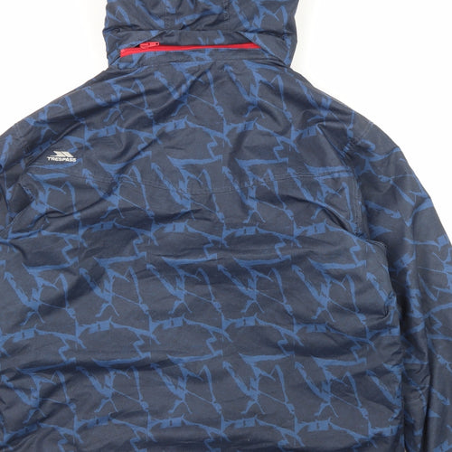 Trespass Mens Blue Geometric Windbreaker Jacket Size S Zip