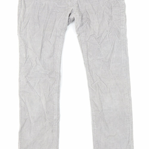 Gap Boys Grey Cotton Chino Trousers Size 9-10 Years Regular Zip