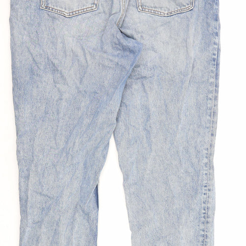 Monki Womens Blue Cotton Mom Jeans Size 34 in Regular Zip