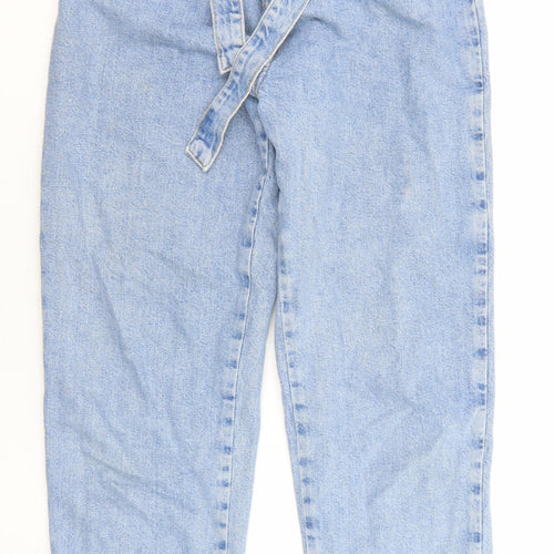 New Look Womens Blue Cotton Mom Jeans Size 10 Regular Zip