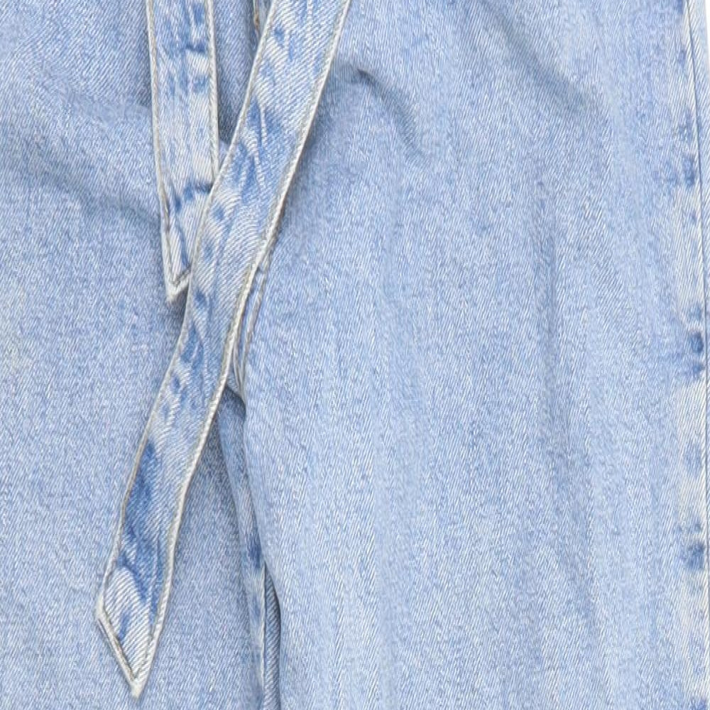 New Look Womens Blue Cotton Mom Jeans Size 10 Regular Zip
