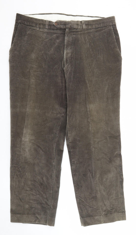 Essentials Mens Brown Camel Trousers Size 36 in L29 in Regular Zip