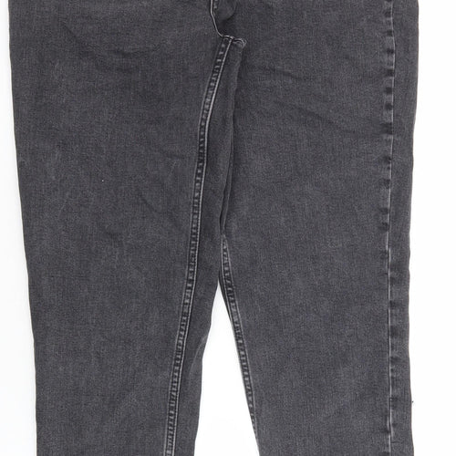 Topshop Womens Black Cotton Mom Jeans Size 34 in L32 in Regular Zip